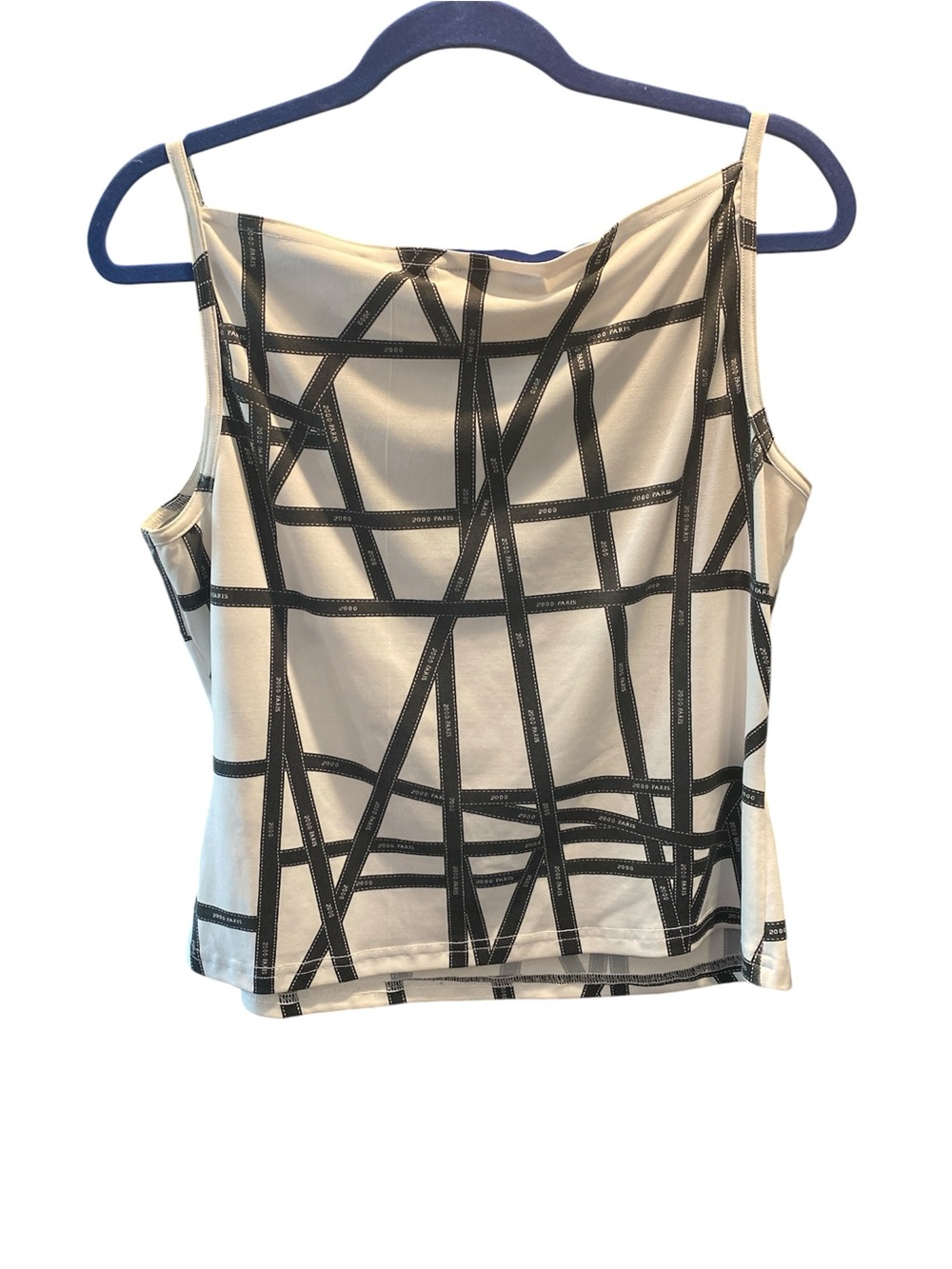 NESS Camisole Top Paris  Black & White Size XL